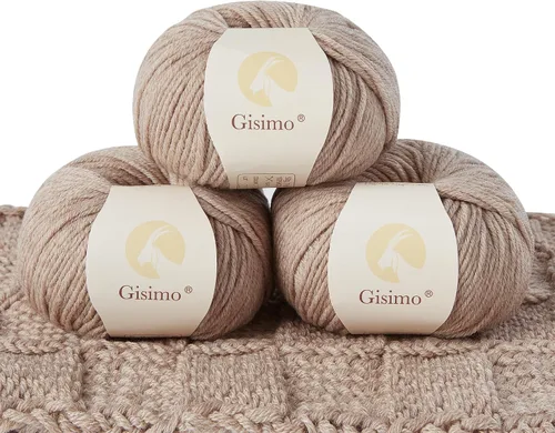 Miniatura 17 de 100% lana merino para tejer y ganchillo, hilo lujoso y suave de 6 cabos para tejer y crochet a mano, 1.76 oz/50 g, 127 yardas/116 metros