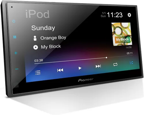 Pioneer DMH-130BT 6.8" Pantalla táctil resistiva, Doble Din – Bluetooth, Cámara de respaldo, USB, FLAC, Radio AM/FM, Chasis corto, Salida de 50W x