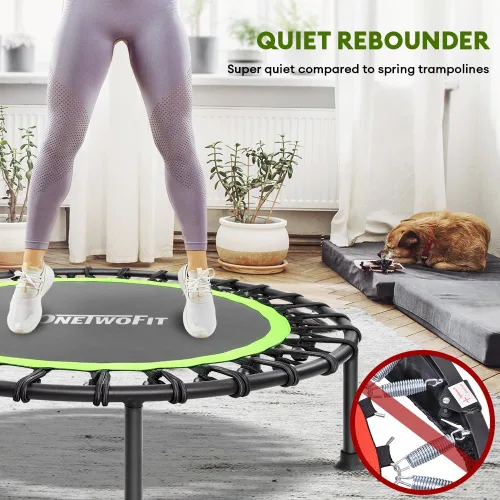 Miniatura 5 de ONETWOFIT 42"/45" Rebounder Trampoline for Adults, Silent Mini Trampoline Indoor Exercise Fitness Trampoline Bungee Rebounder Workout Max Load