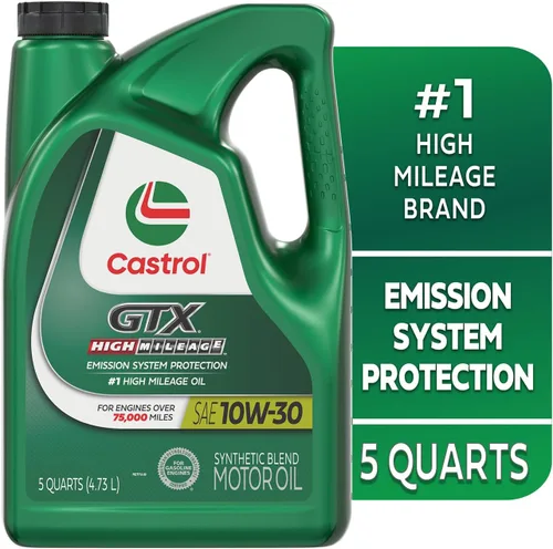 Miniatura 2 de Castrol GTX High Mileage 10W-30 Aceite de Motor de Mezcla Sintética, 5 Cuartos