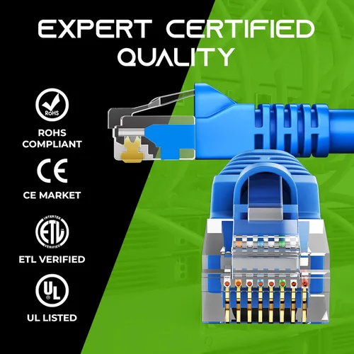 Miniatura 5 de GearIT Paquete de 20 cables de conexión Ethernet Cat5e de 5 pies, cable de red LAN RJ45 sin enganches, color azul