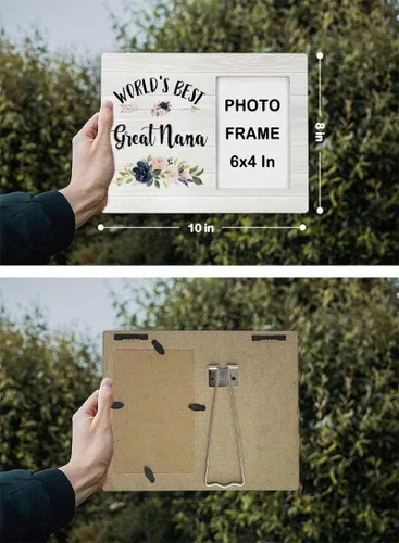 Miniatura 4 de FONDCANYON World's Best Great Nana - Marco de fotos con diseño floral para el Día de la Madre, regalo para el Día de la Madre, regalos de cumpleaños