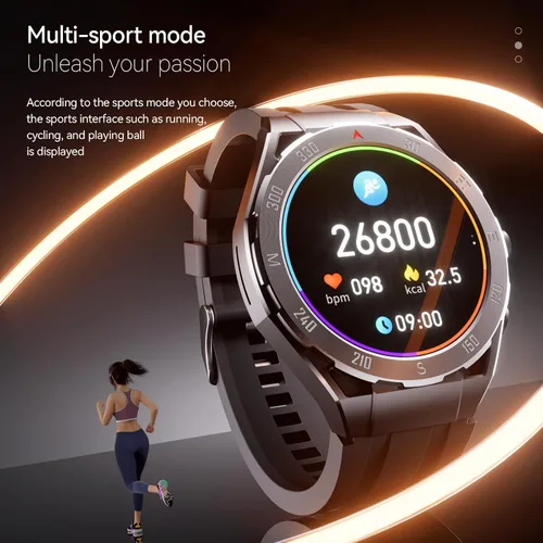 Miniatura 4 de Reloj inteligente F33 con auriculares 3 en 1 MP3 Bluetooth 1.43 pulgadas Smartwatch Auriculares inalámbricos incorporados Altavoz Rastreador