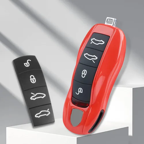 Miniatura 3 de Jaronx Compatible con Cubierta de Botón de Llave Porsche, Protector de Silicona de Goma para Botón de Llavero Compatible con Porsche Boxster Cayman