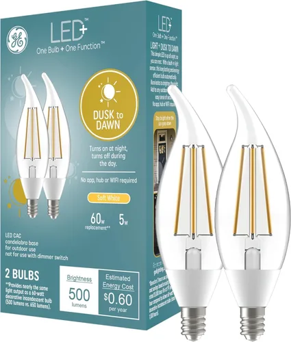 Miniatura 15 de GE LED+ CA11 - Bombillas LED para exteriores del atardecer al amanecer, luces de seguridad automáticas encendido/apagado, luz del día, base Luz