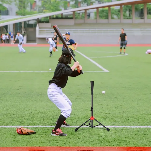 Miniatura 6 de FDLS Camiseta de bateo de béisbol para adultos y jóvenes adolescentes, base de trípode portátil, altura fácil de ajustar de 26 a 39 pulgadas