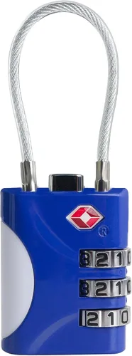 Miniatura 11 de Cerraduras TSA para equipaje, cerradura de combinación pequeña con cable, cerraduras de equipaje aprobadas por la TSA, cerradura combinada para Negro