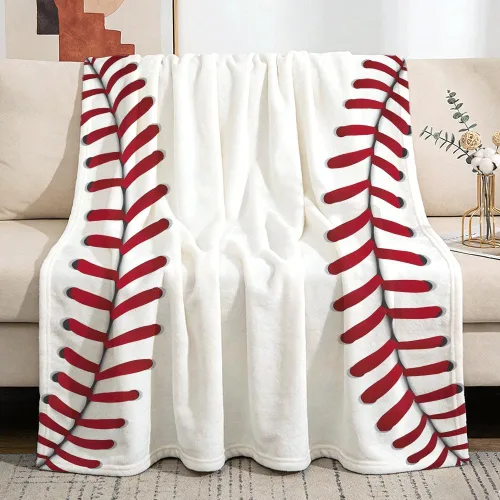 Miniatura 11 de Pindola Manta de Lanzamiento de Béisbol Americano Cálida Ligera Suave Acogedora Cálida Decoración del Hogar para Sofá, Sofá, Cama, Regalos del Día