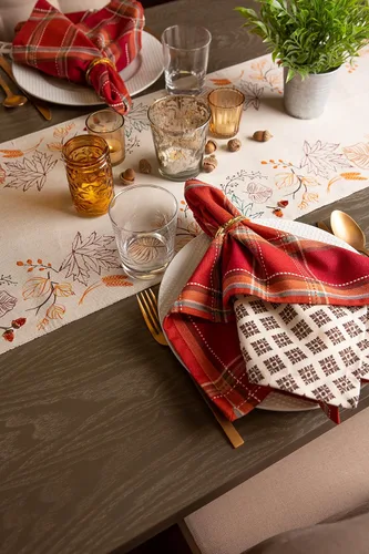 Miniatura 7 de DII Autumn Pumpkin Spice Kitchen Collection - Decoración de mesa de algodón para otoño/Acción de Gracias, juego de servilletas cuadradas, 20 x 20