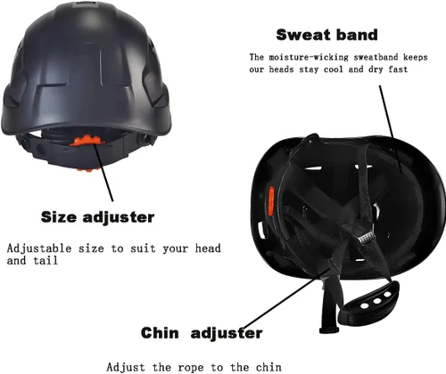 Miniatura 3 de Cascos De Construcción Casco de Seguridad con Visera 6 Puntos Ajustable Suspensión ANSI Z89.1 Tipo I Clase C Hardhats, Cascos De Construcción