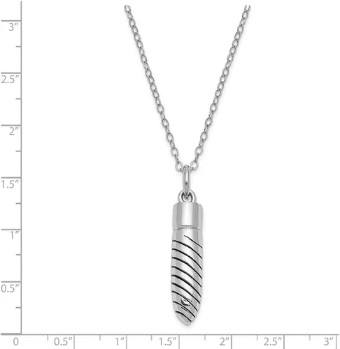 Miniatura 5 de Sonia Jewels Plata de ley 925 vintage con forro envejecido para cenizas de bala de 18 pulgadas. Collar con dije de cadena de 18 pulgadas, Metal