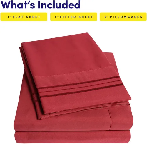 Miniatura 230 de 1500 Supreme Collection - Juego de sábanas y fundas de almohada para colchón, extrasuaves, correas elásticas en las esquinas, sábanas de bolsillo