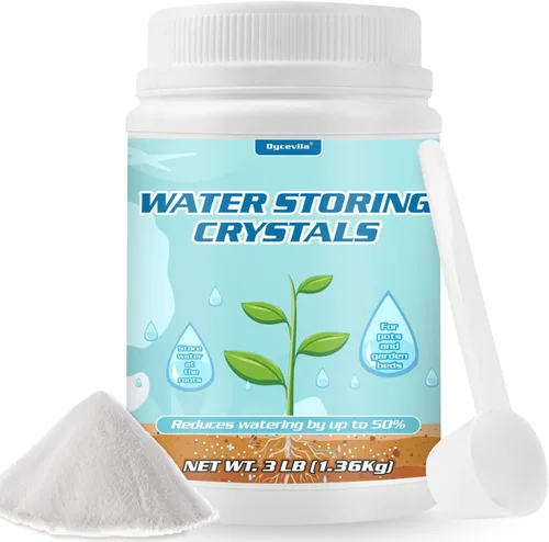 Miniatura 9 de Cristales de almacenamiento de agua de 1 libra para plantas con cuchara, gel de agua que resuelve problemas de riego excesivo y sequía, mantiene
