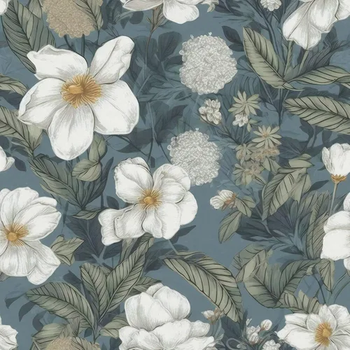 Nukofal Papel tapiz floral para despegar y pegar, papel de contacto floral de 16.9 x 196.8 pulgadas, papel tapiz de flores vintage azul para