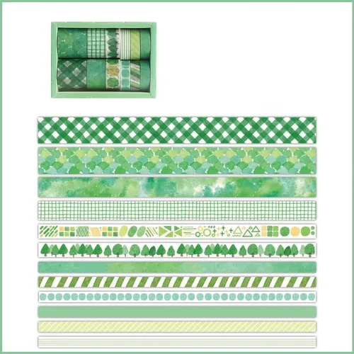 12 rollos de cinta kawaii de arte washi, suministros de oficina para la escuela, estética, juego de cinta adhesiva decorativa de dibujos animados,