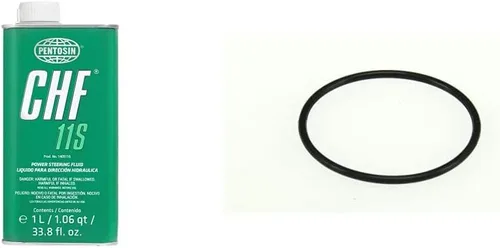 Pentosin 1405116 CHF 11S Líquido hidráulico sintético de larga duración; 1 litro y piezas URO 32411128333 P/S sello de tapa de depósito, 1.654 in ID