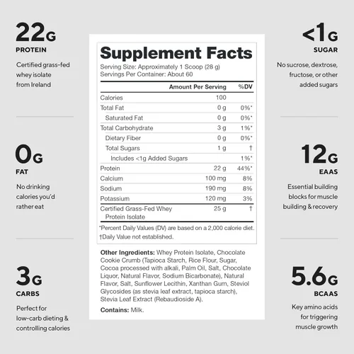Miniatura 2 de LEGION Whey+ Proteína de Suero Aislado de Vacas Alimentadas con Pasto - Polvo de Proteína de Suero Aislado Bajo en Calorías, Sin OMG, Sin Azúcar