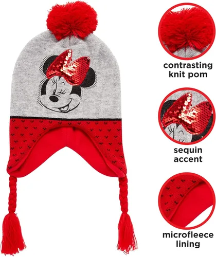 Miniatura 2 de Disney Conjunto de gorro y guantes de invierno de Minnie Mouse para niñas (niñasniñas)