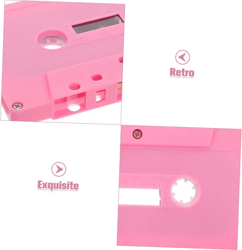 Miniatura 3 de Cintas de casete en blanco rosa para decoraciones de fiesta de los años 80 y 90, 2 casetes de audio decorativos retro para centros de mesa de música