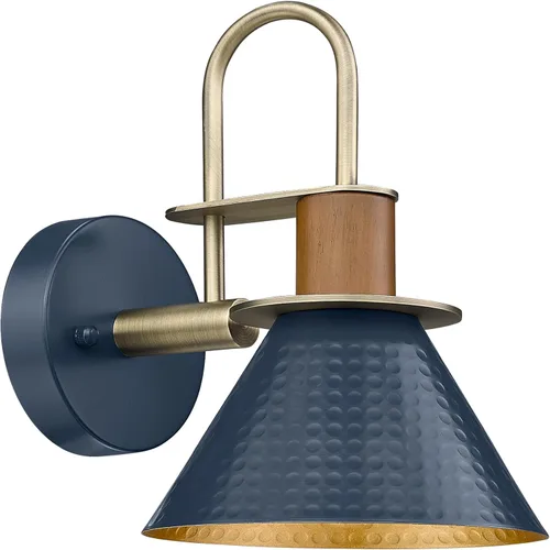 HWH Apliques de pared rústicos, aplique industrial para pared, lámpara de pared interior, luz de tocador tipo granero de 1 luz para baño, Azul