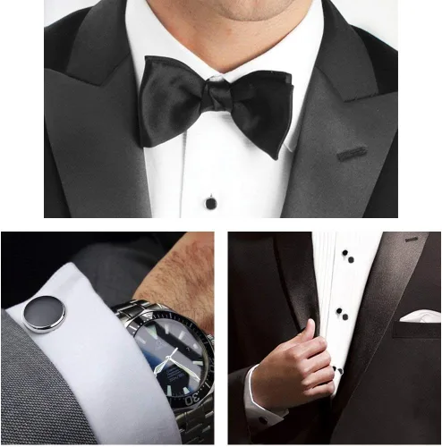Miniatura 2 de El mejor regalo para hombres, gemelos y tachuelas de Rovtop para hombre, juego de gemelos y tachuelas de camisa de esmoquin para hombres, gemelos