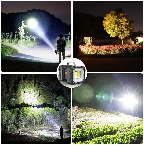 Miniatura 2 de SUYOOULIN Linterna recargable, linterna LED de 10000 mAh, 12000 lúmenes, 20 h, espera ultra larga, 3+4 modos de luces, linterna de campamento