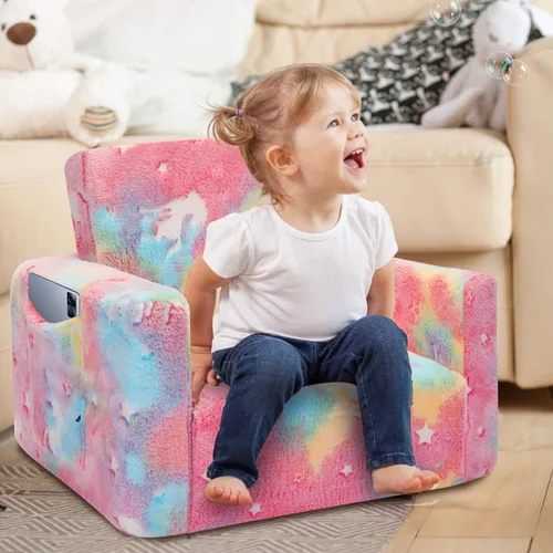 Miniatura 6 de SLIGUY Sofá para niños, silla infantil, sofá plegable para niños, sofá convertible para tumbona, sofá extraíble, sofá que brilla en la oscuridad