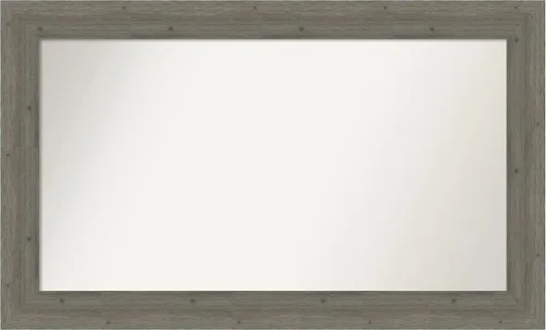 Miniatura 122 de Amanti Art Espejo de baño gris para sobre el fregadero, 27 x 27 pulgadas, espejo de tocador cuadrado gris, marco de madera rústica de campo medio