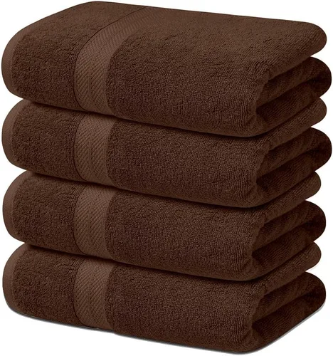 Miniatura 11 de Avalon Towels Juego de 4 toallas de baño beige (27 x 54 pulgadas), 100% algodón absorbente y de secado rápido, toallas beige para baño, súper suaves