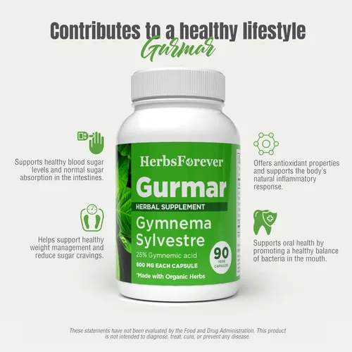 Miniatura 5 de Herbsforever Gurmar Cápsulas – Gymnema Sylvestre – Suplemento herbario – 90 cápsulas (paquete de 2)