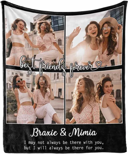 Miniatura 9 de Manta de collage de fotos personalizada con mensaje de amor y nombres, manta suave para niñas y hermanas, sofá cama, 30 x 40 pulgadas