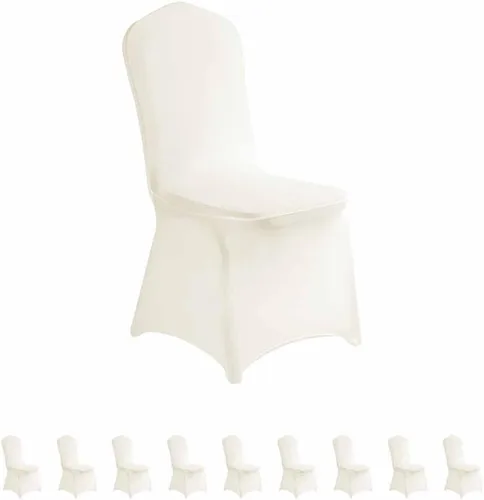 Miniatura 22 de LZY 6 piezas Fundas de Silla de Spandex Elásticas Fundas Deslizables para Fiestas de Boda, Fundas de Decoración de Sillas de Comedor y Banquete Negro