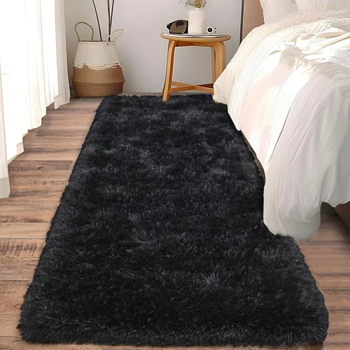 Miniatura 79 de Alfombras suaves para pasillos de dormitorio, nuevas, con parte inferior antideslizante mejorada, de 2 x 3, alfombra esponjosa y peluda verde