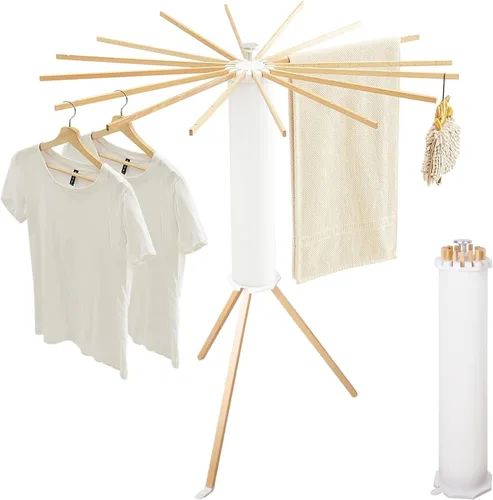 Miniatura 11 de JOOM Trípode de Secado de Ropa, Perchero Portátil y Plegable para Ahorro de Espacio, Perchero de Secado de Ropa para Lavandería - Perchero de Ropa
