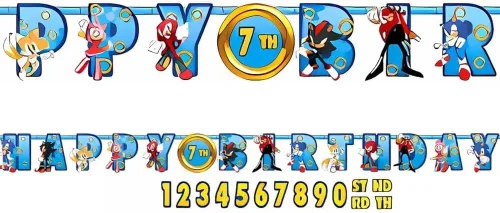Cartel de Sonic Jumbo Add An Age – 10.5 x 10 pulgadas – Cartel personalizable multicolor vibrante – Perfecto para eventos temáticos y celebraciones