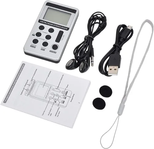 Miniatura 7 de Radio portátil AM FM, Vnaovd Digital Tuning Radio de bolsillo personal con la mejor recepción, batería recargable, auriculares estéreo, pantalla