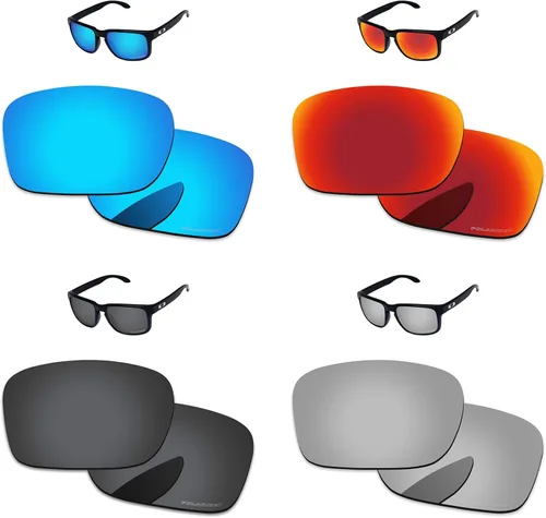 Lentes polarizadas de repuesto para gafas de sol Oakley Holbrook OO9102, montura de 4 pares empaquetados