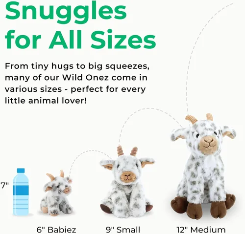 Miniatura 7 de The Petting Zoo Peluche de cabra de peluche, regalos para niños, animales de granja Wild Onez, juguete de peluche de cabra de 12 pulgadas