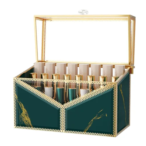 Miniatura 10 de Youdepot - Organizador de lápiz labial, 24 espacios, brillo de labios de vidrio templado y organizador de perfumes, soporte para lápiz labial