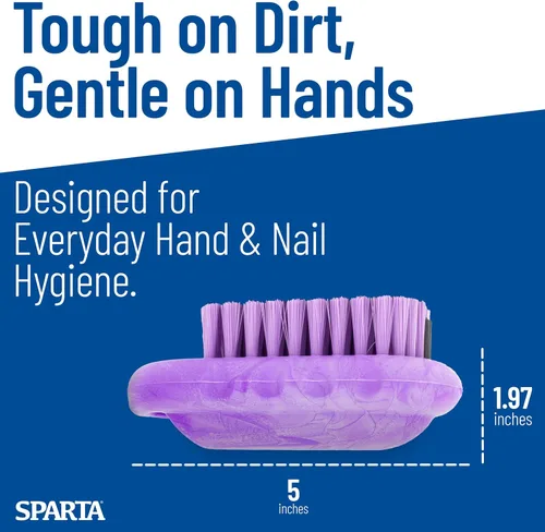 Miniatura 3 de SPARTA Cepillo exfoliante para uñas de grado comercial, cepillo resistente para manos y uñas con cerdas duras para jardineros, mecánicos y personal
