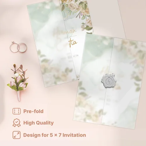 Miniatura 2 de Vellum Jackets - Paquete de 50 chaquetas de vellum plegadas para invitaciones de 5 x 7, papel de vitela translúcido para invitaciones, tarjetas