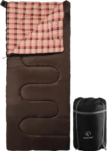 Miniatura 11 de REDCAMP Saco de Dormir de Franela de Algodón para Camping y Mochileros, Saco de Dormir para Adultos para Climas Fríos con Relleno de 2/3/4/6lbs