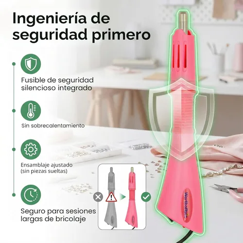 Miniatura 3 de Worthofbest Hotfix - Kit de herramientas aplicadoras de diamantes de imitación con diamantes de imitación, kit de varita fija en caliente para ropa
