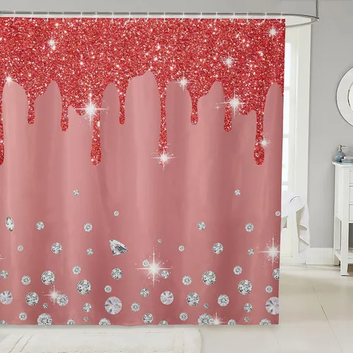 Miniatura 12 de Cortina de baño de flores de margarita para niños y niñas, cortina de ducha floral para decoración de baño, 72 x 72 pulgadas, retro, floral