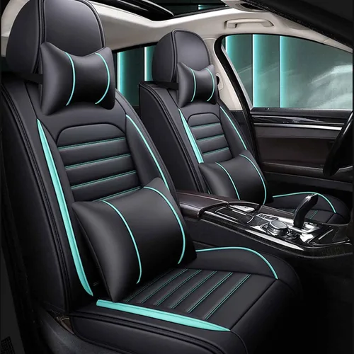 Miniatura 2 de Car Seat Cover Waterproof Full Set Leather, for Dacia Sandero Stepway 3.GEN 2.GEN 2012-2020 2021 2022 2023, Leather 5-Seat Car Seat Covers All