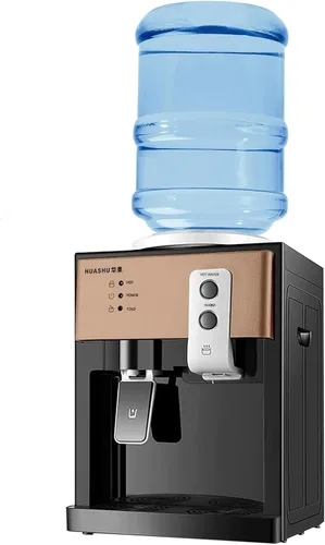 Mini dispensador de enfriador de agua, dispensador de agua de carga superior para botellas de 1 a 5 galones, dispensador de agua fría/caliente de 3