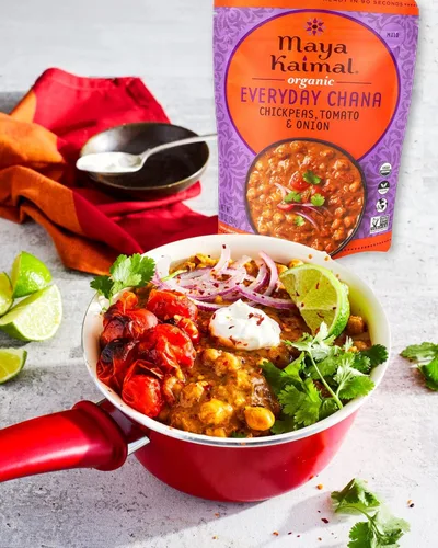 Miniatura 7 de MAYA KAIMAL Chana orgánica diaria con tomate + cebolla, 10 onzas
