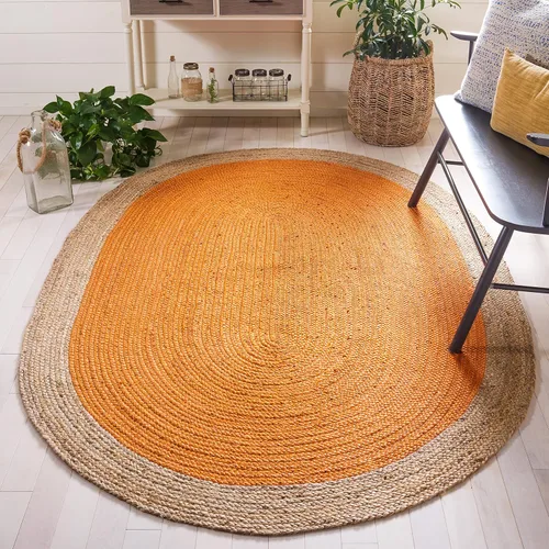 Miniatura 45 de SAFAVIEH Alfombra de Área Redonda de 10' - Colección de Fibra Natural - Verde y Marrón Natural, Yute Hecho a Mano, Diseño de Borde Trenzado (NF801G)