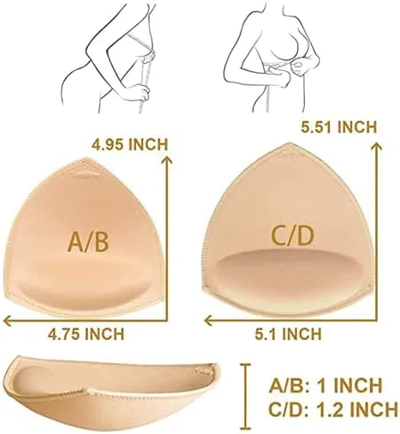 Miniatura 2 de Fypxd 6 pares de almohadillas de sujetador extraíbles push up para sujetador deportivo y bikini tops (beige)