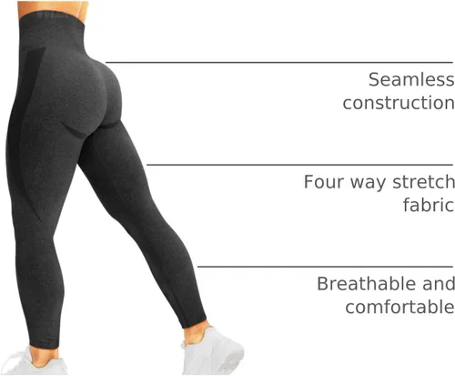 Miniatura 53 de HIGORUN - Leggings sin costuras para mujer, moldeadores, con diseño gráfico de sonrisas, de cintura alta, para el gimnasio, yoga o hacer ejercicio